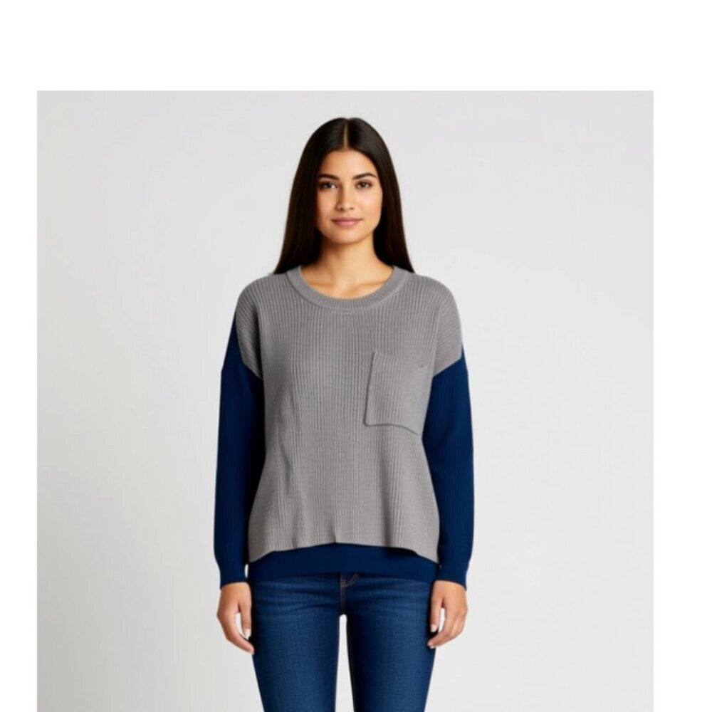(L3) Madewell women's tan & blue sweater Size Small